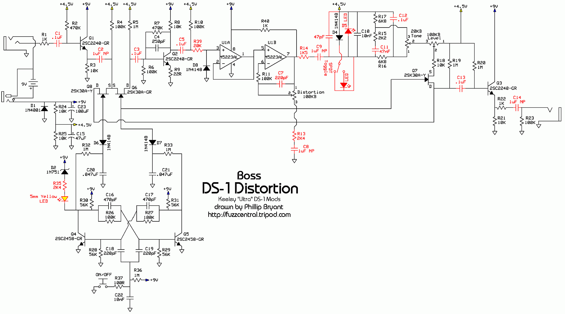 Perf and PCB Effects Layouts: Boss DS-1 with Keeley Ultra Mods